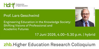 Announcement flyer of the talk including a portrait photo of Prof. Lars Geschwind
