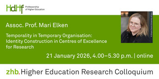 Announcement flyer of the talk including a portrait photo of Assoc. Prof. Dr. Mari Elken