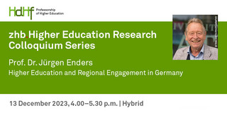 Announcement flyer of the talk including a portrait photo of Prof. Jürgen Enders