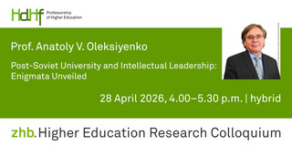 Announcement of the talk by Prof. Anatoly V. Oleksiyenko Announcement flyer of the talk including a portrait photo of Anatoly V. Oleksiyenko