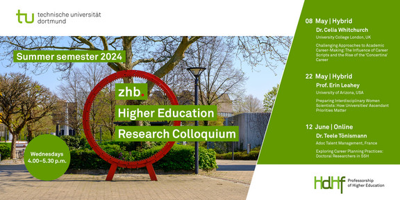 zhb Higher Education Research Colloquium: Talks in the summer semester 2024 Announcement card for the talks at the research colloquium in the summer semester 2024