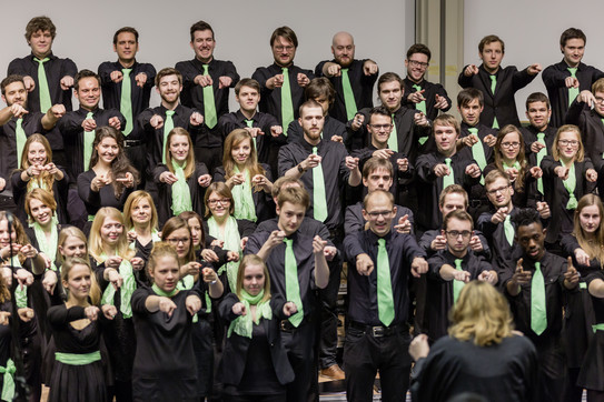 Members of the University Choir at a performance.