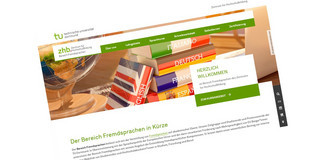 Screenshot der Startseite des Bereichs Fremdsprachen