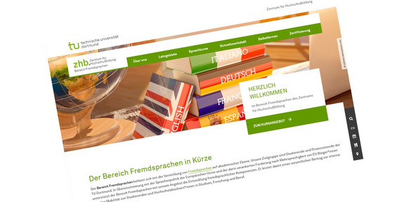 Screenshot der Startseite des Bereichs Fremdsprachen