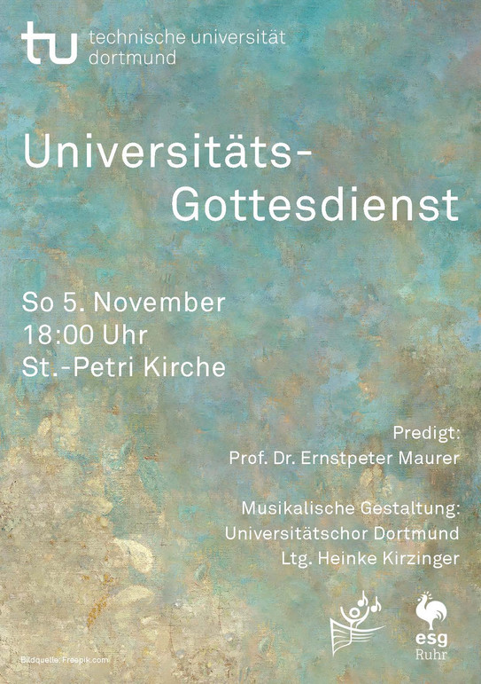 Werbeplakat für den Universitäts-Gottesdienst